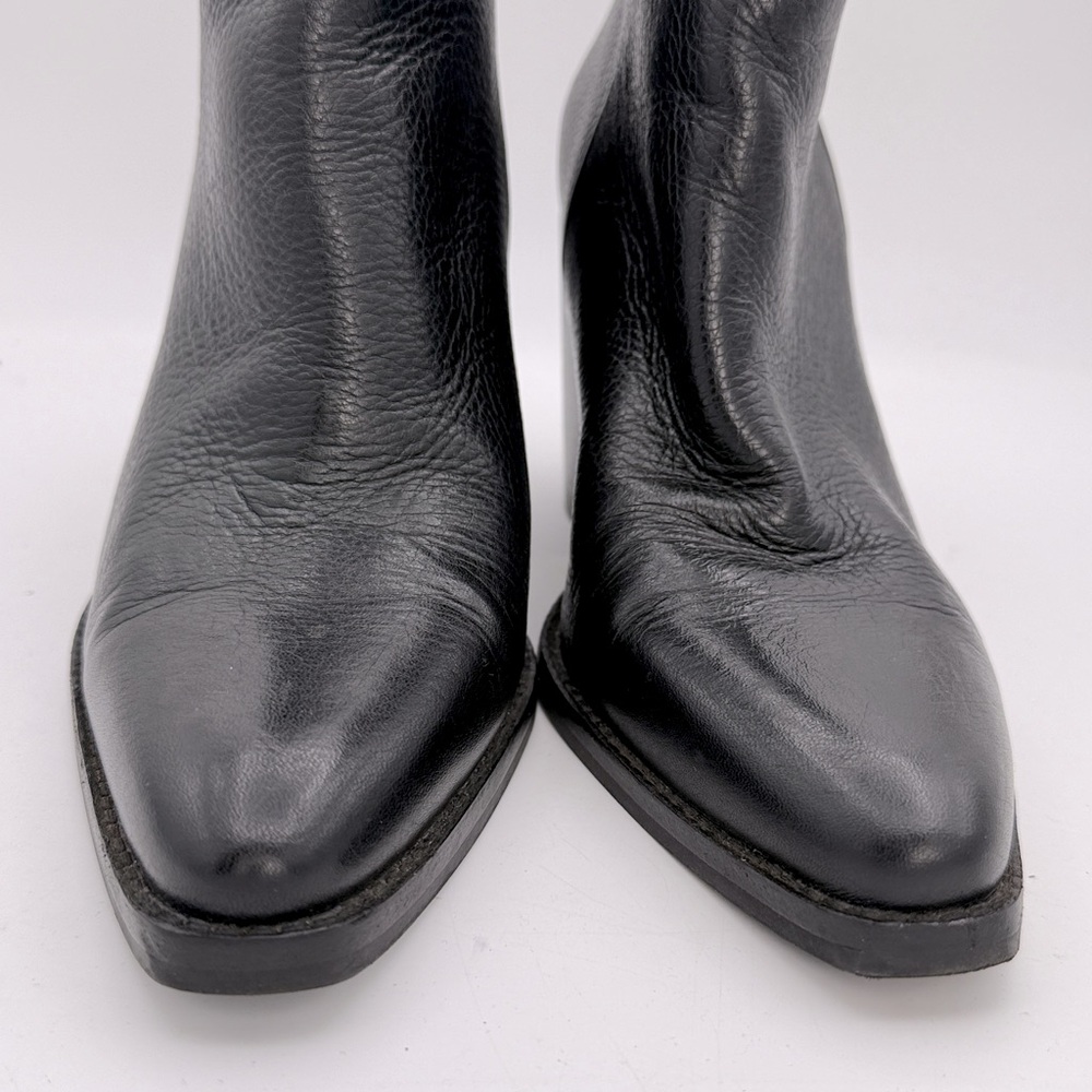 Vince Camuto women Polleat Bootie black leather ankle heeled boots pointed toe 9 - Picture 10 of 11